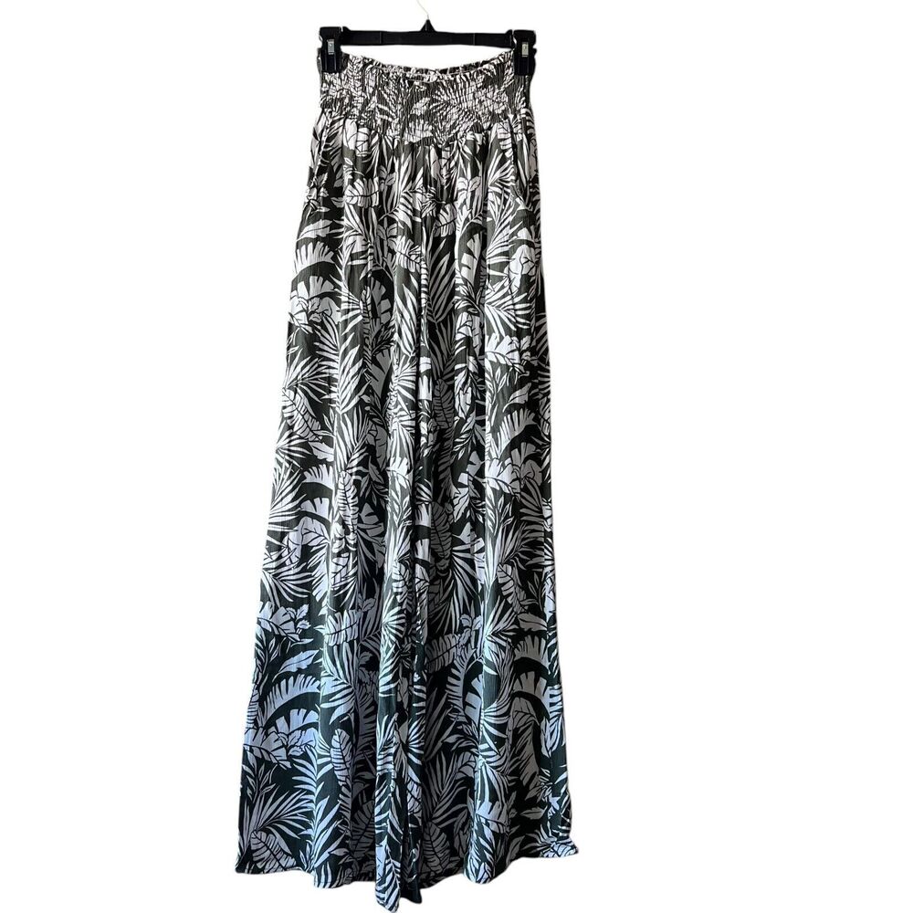 Final Touch Green and White Wide Leg Pants